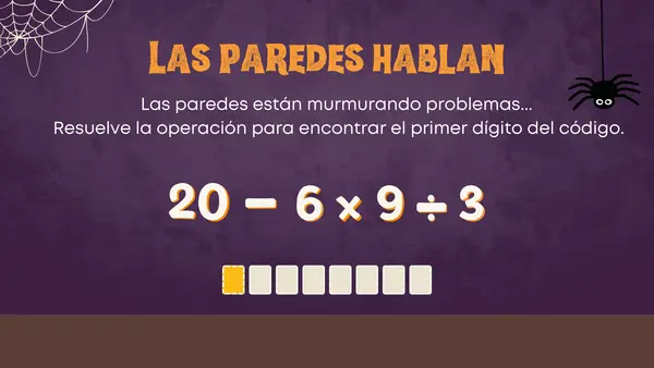 Escape room matemático de Halloween
