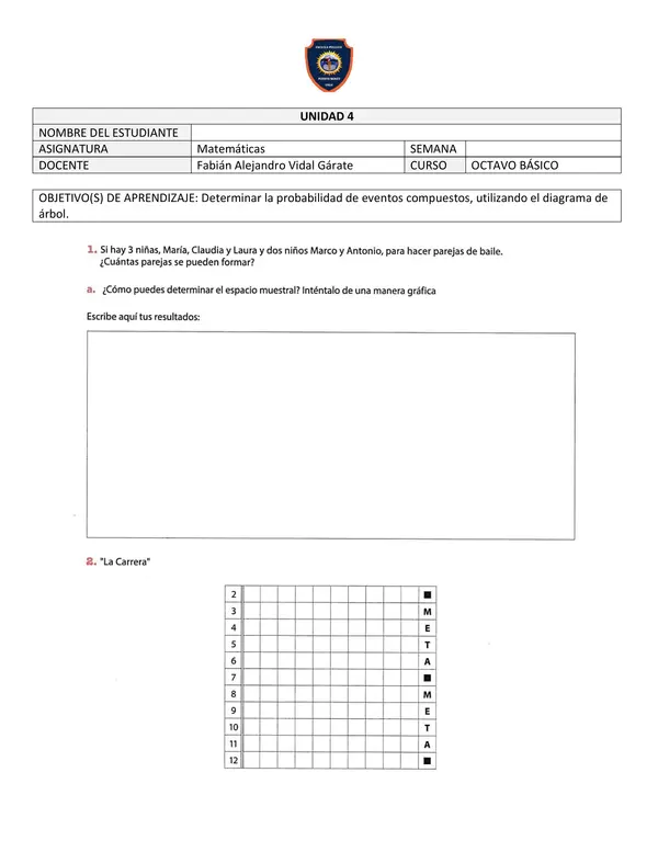 Determinar la probabilidad de eventos compuestos, utilizando el diagrama de árbol.