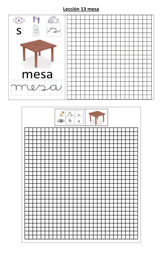 Lección mesa