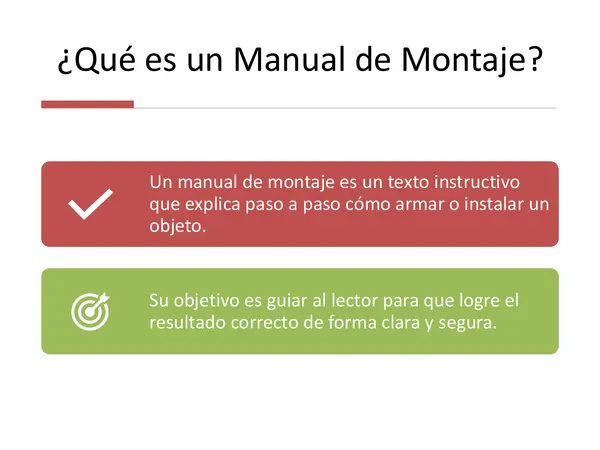 caracteristicas y estructura del manual de montaje