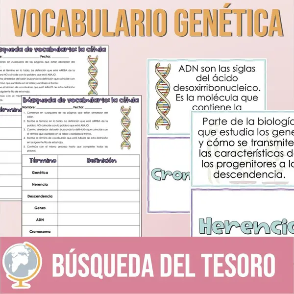 Vocabulario Genética Búsqueda del Tesoro