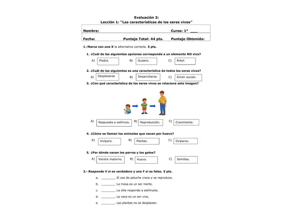 Evaluación de los seres vivos