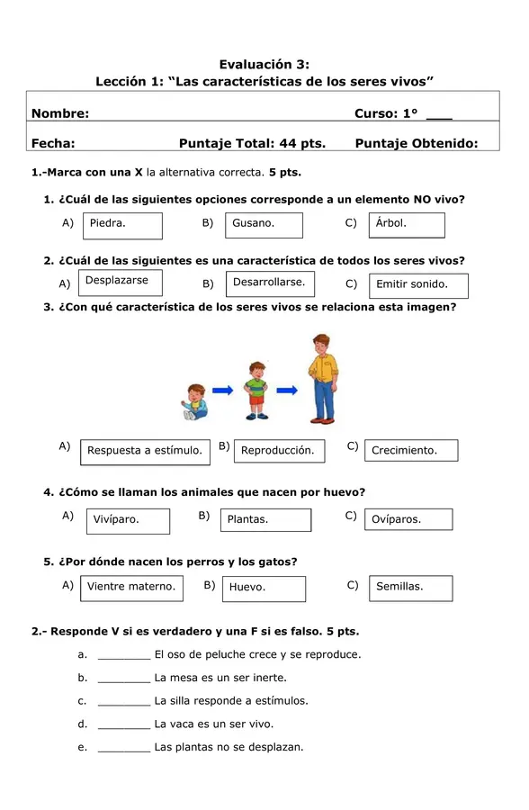 Evaluación de los seres vivos