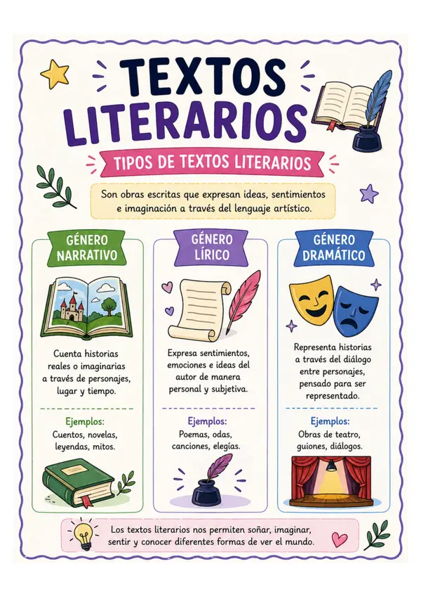 Cartel o Póster educativo: Textos literarios