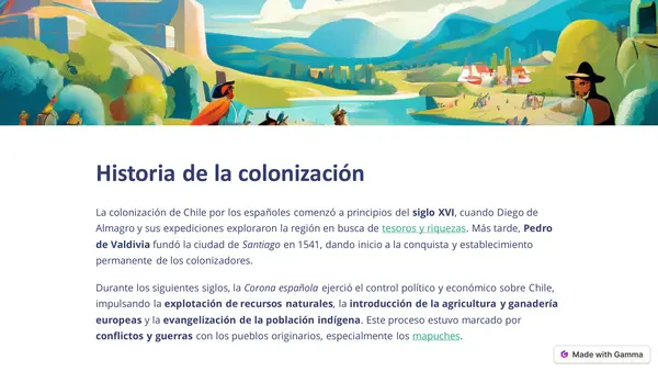 Introducción a la colonia en Chile