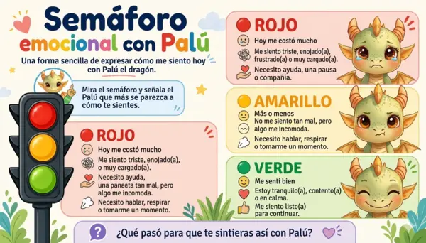 Semáforo Emocional con Palú el Dragón - Recurso de Regulación