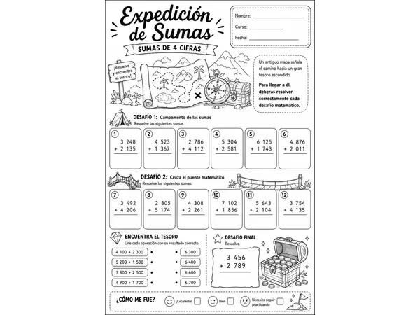Expedición de Operatoria Matemática | 6 Guías de Sumas, Restas, Multiplicaciones y Divisiones