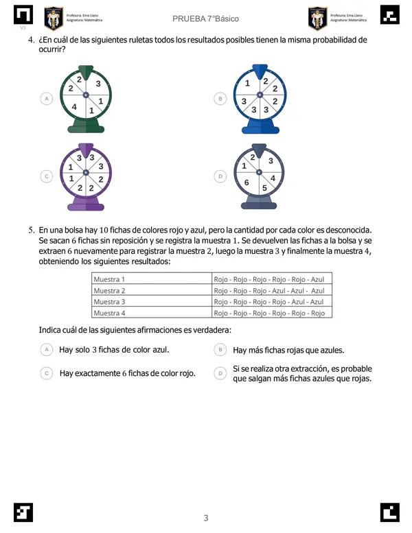 Evaluación estadisticas y probabilidades