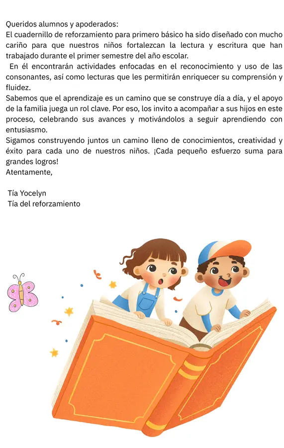 Cuadernillo  primer semestre  ( Refuerzo escolar )