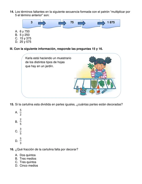 Evaluación segundo semestre de matemática 4° año básico.