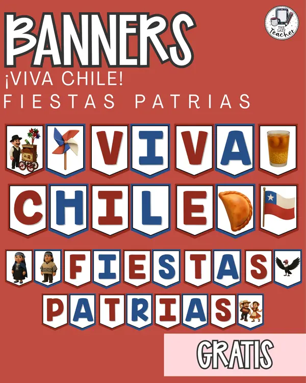 GRATIS Viva Chile Fiestas Patrias Banner | Decoración de Sala