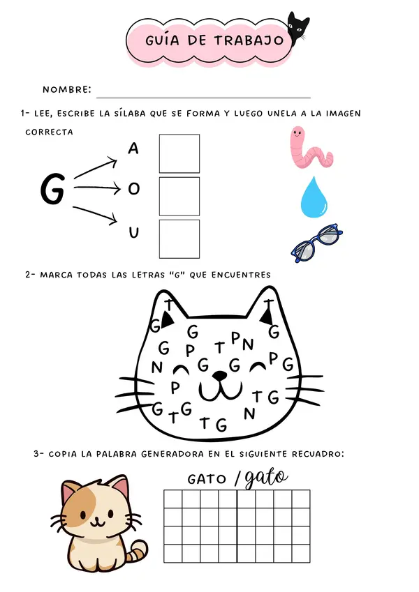 GUÍA LECCIÓN GATO - PERRO - BURRO - RATÓN