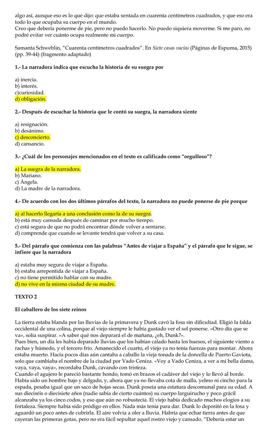 ENSAYO PAES - COMPETENCIA LECTORA CON CLAVES