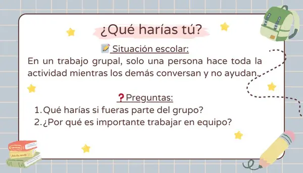 ✨ Tarjetas “¿Qué Harías Tú?” | Convivencia Escolar y Reflexión | 7 Situaciones Escolares