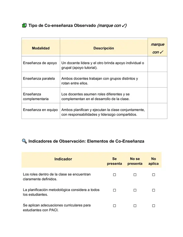 PAUTA DE OBSERVACIÓN Y ACOMPAÑAMIENTO AL AULA