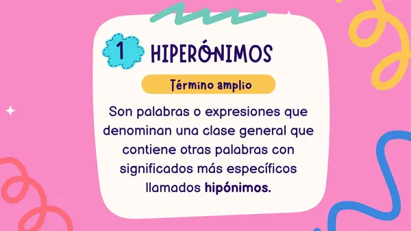Clase Hiperónimos, Hipónimos y Sinónimos