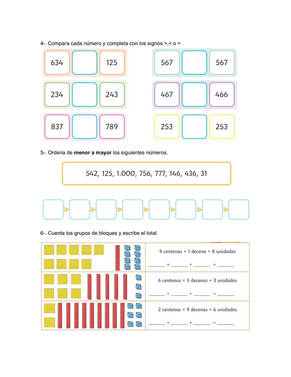 Guía de repaso de los contenidos vistos en matemática 3° básico 
