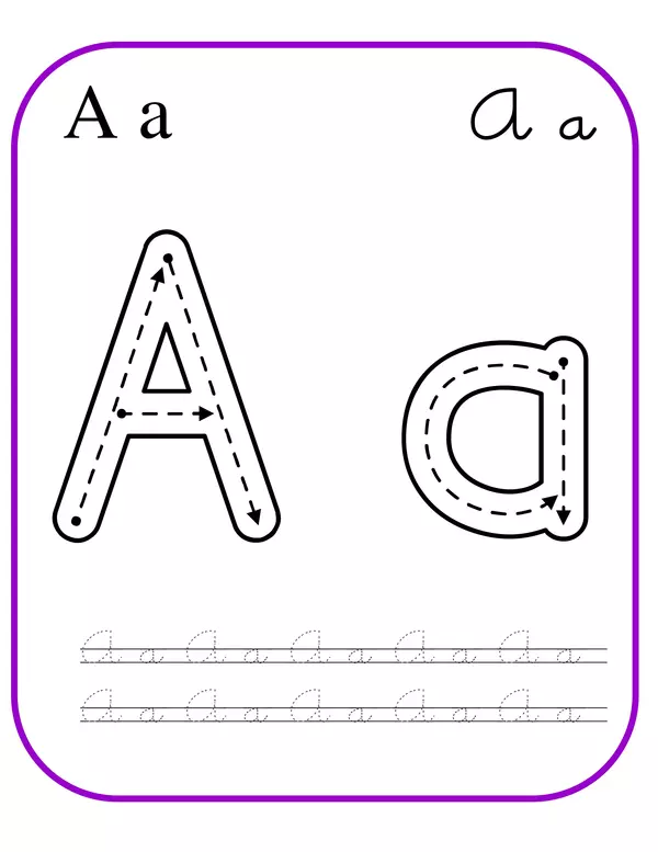 Escritura de letras, abecedario completo