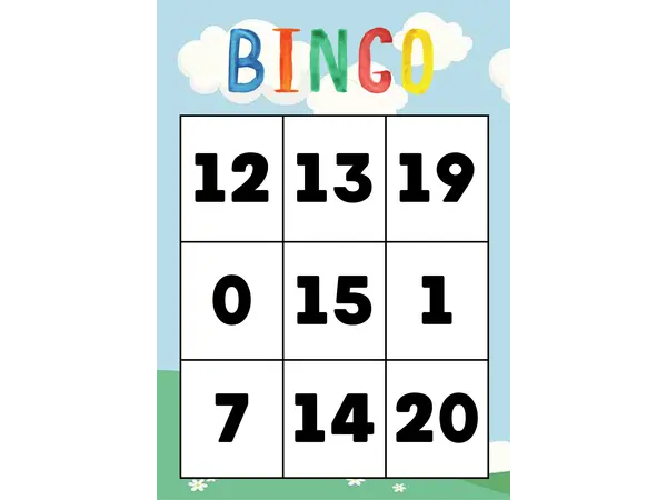 BINGO DEL 0 AL 2O
