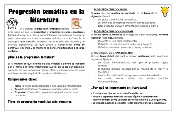 Guía de trabajo - ¿Qué es la progresión temática?