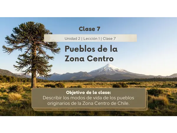Clase 7 Lección 3 Unidad 2 "Pueblos de la Zona Centro" 2 ° Básico