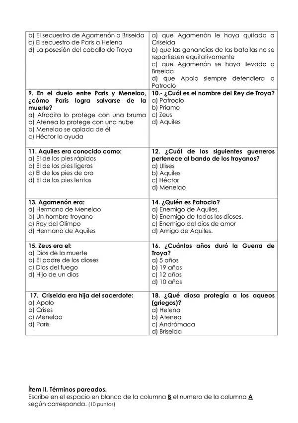 Prueba La Iliada PIE 7º y 8º