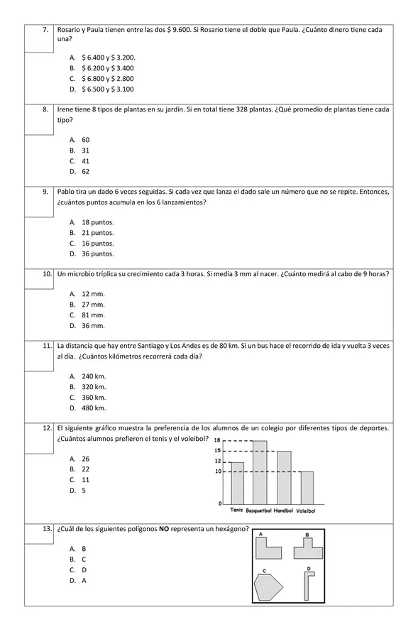 Cobertura curricular Matemática 5° básico