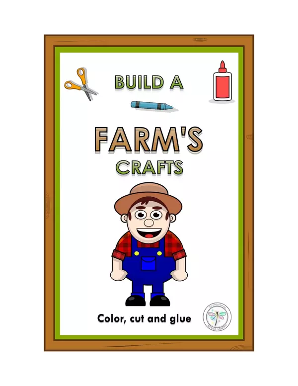 Build a Farm's Crafts Farmer Color Cut out Puzzle Animals Barn