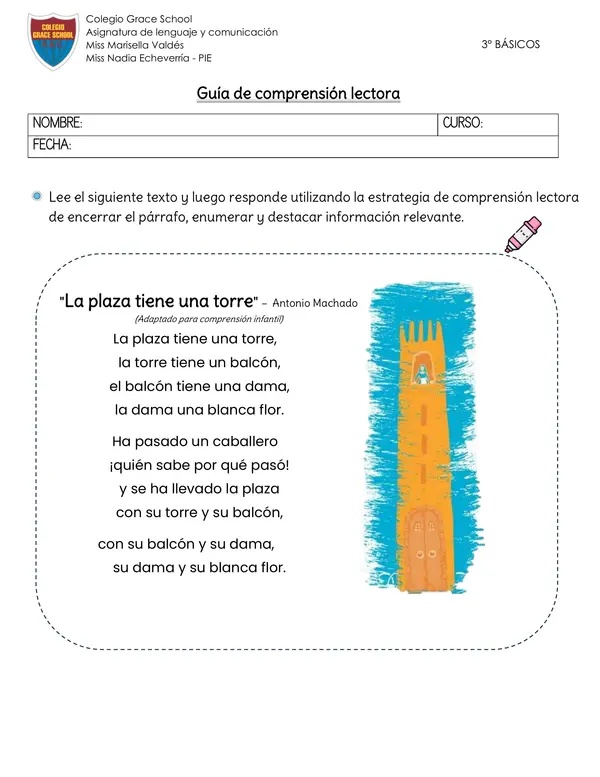 Guía complementaria ppt - Comprensión lectora de un poema