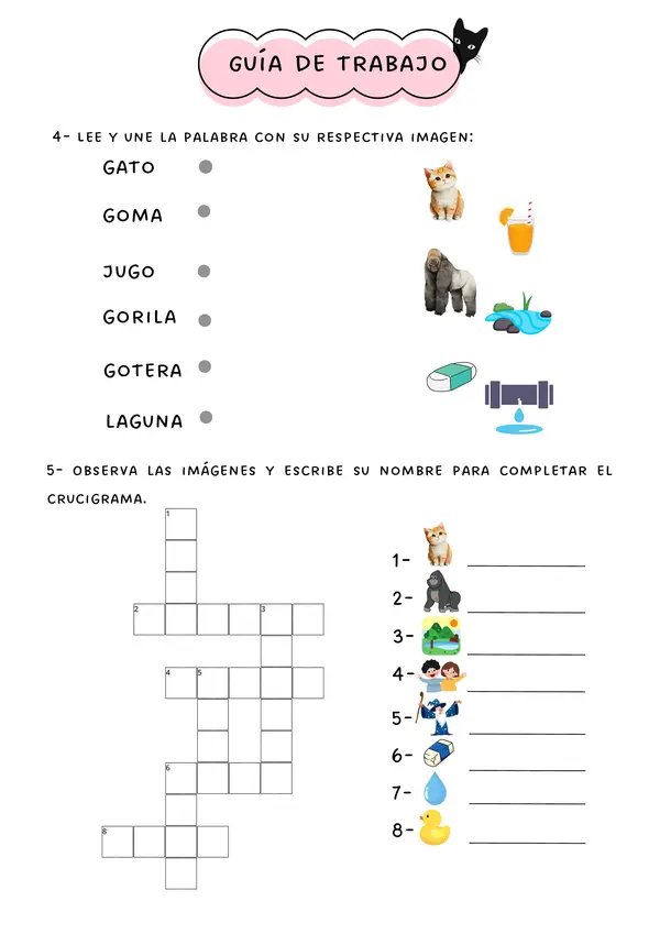 GUÍA LECCIÓN GATO - PERRO - BURRO - RATÓN