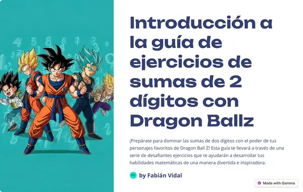 Haz ejercicios de sumas de dos dígitos con dragon ballz