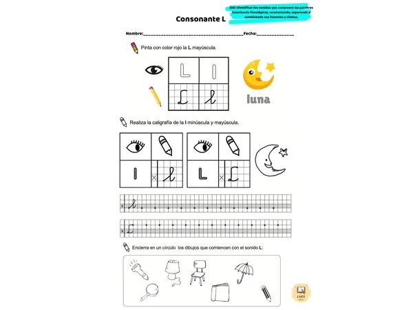 Guías de refuerzo consonantes L-M-P-S