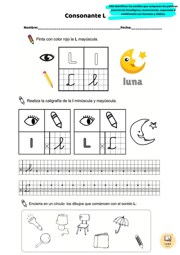 Guías de refuerzo consonantes L-M-P-S