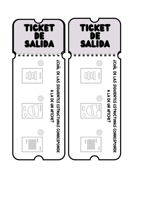 Set de Ticket de salida sobre el afiche
