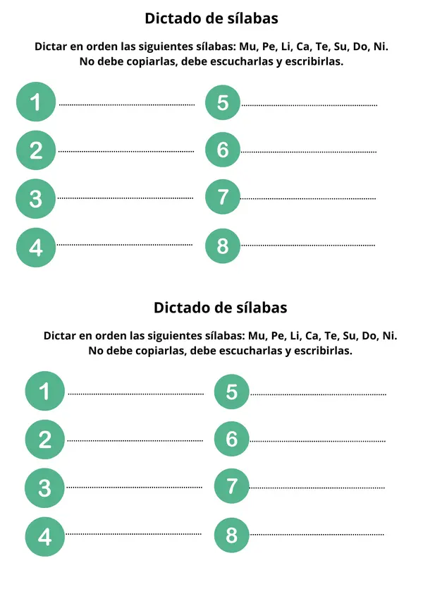 Actividades de refuerzo de escritura