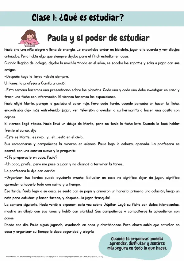 Cuadernillo para aprender a estudiar
