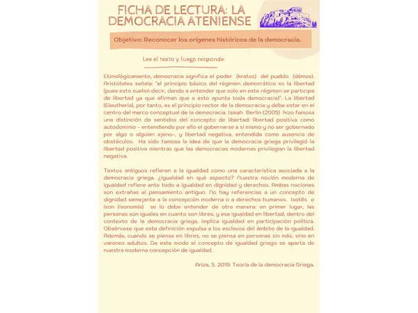 FICHA DEMOCRACIA EN ATENAS