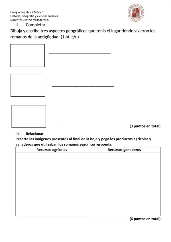Evaluación de Los Romanos