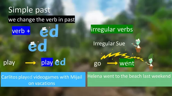 Presentación "The past" (Regular and Irregular verbs, was/were, did)