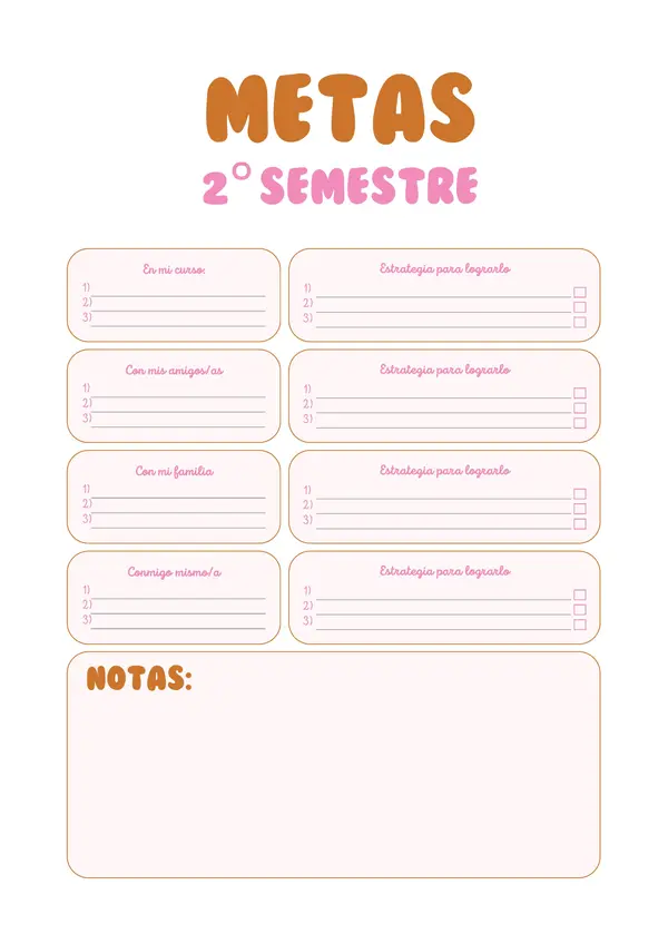 Metas para el 2° Semestre
