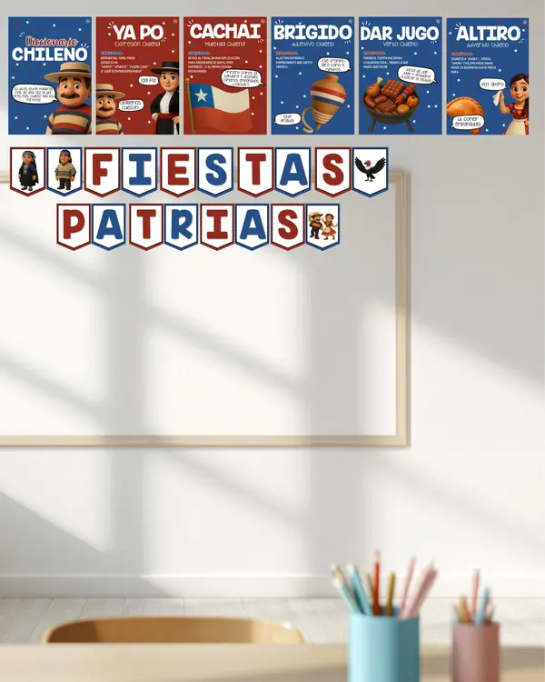 GRATIS Viva Chile Fiestas Patrias Banner | Decoración de Sala