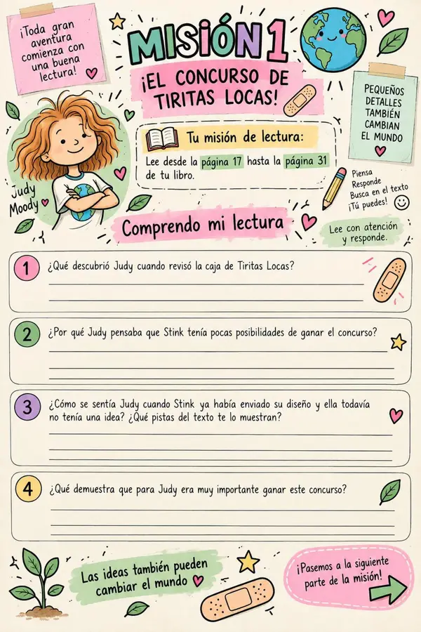 Cuadernillo lectura acompañada -  Judy Moody salva el planeta 🌎