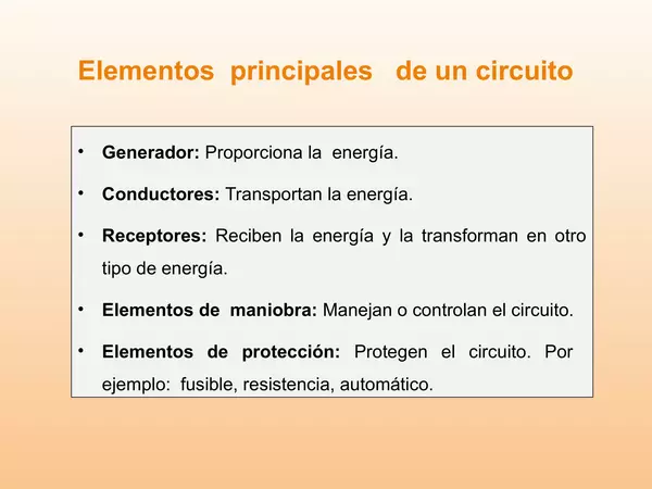 Presentacion Cicuito electrico, sexto basico | profe.social