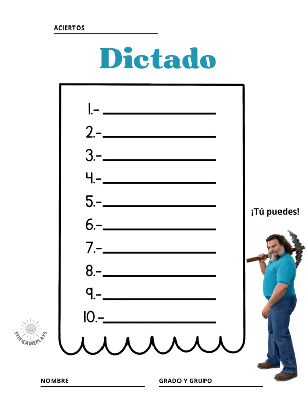 Dictado Minecraft la película (imagen)