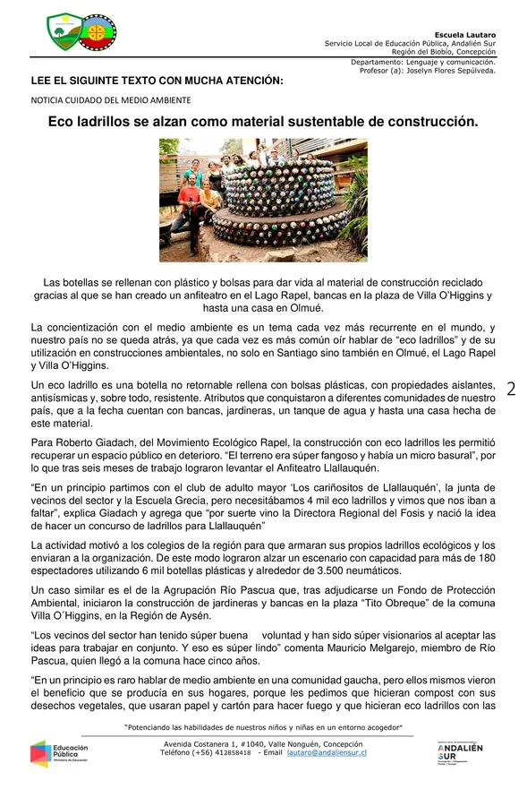 Evaluación Textos informativos 6to básico.