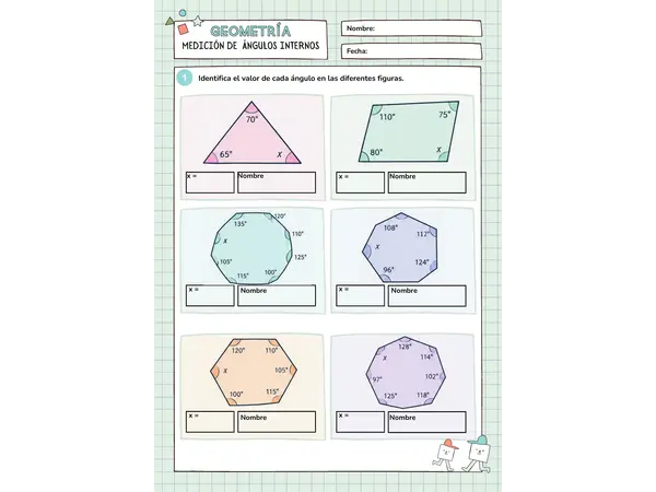 medición ángulos internos 