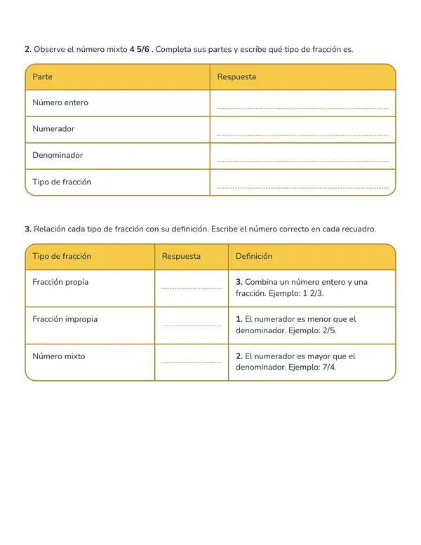 Evaluación de Fracciones – 4° Básico