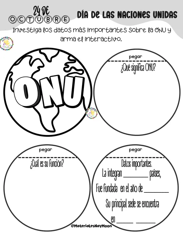 Lapbook Día de las Naciones Unidas ONU.
