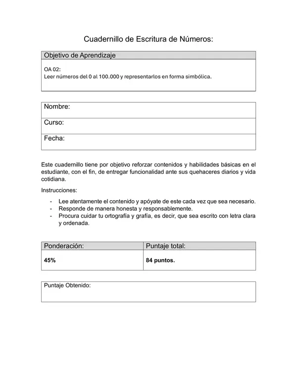 Escritura de Números