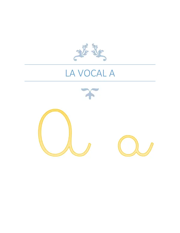 Cuaderno de la vocal A
